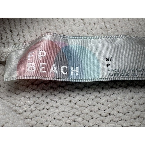 Free People Beach Ronda Pullover Tunic Cozy White Size S Relaxed Fit Funnel Neck - Picture 5 of 9